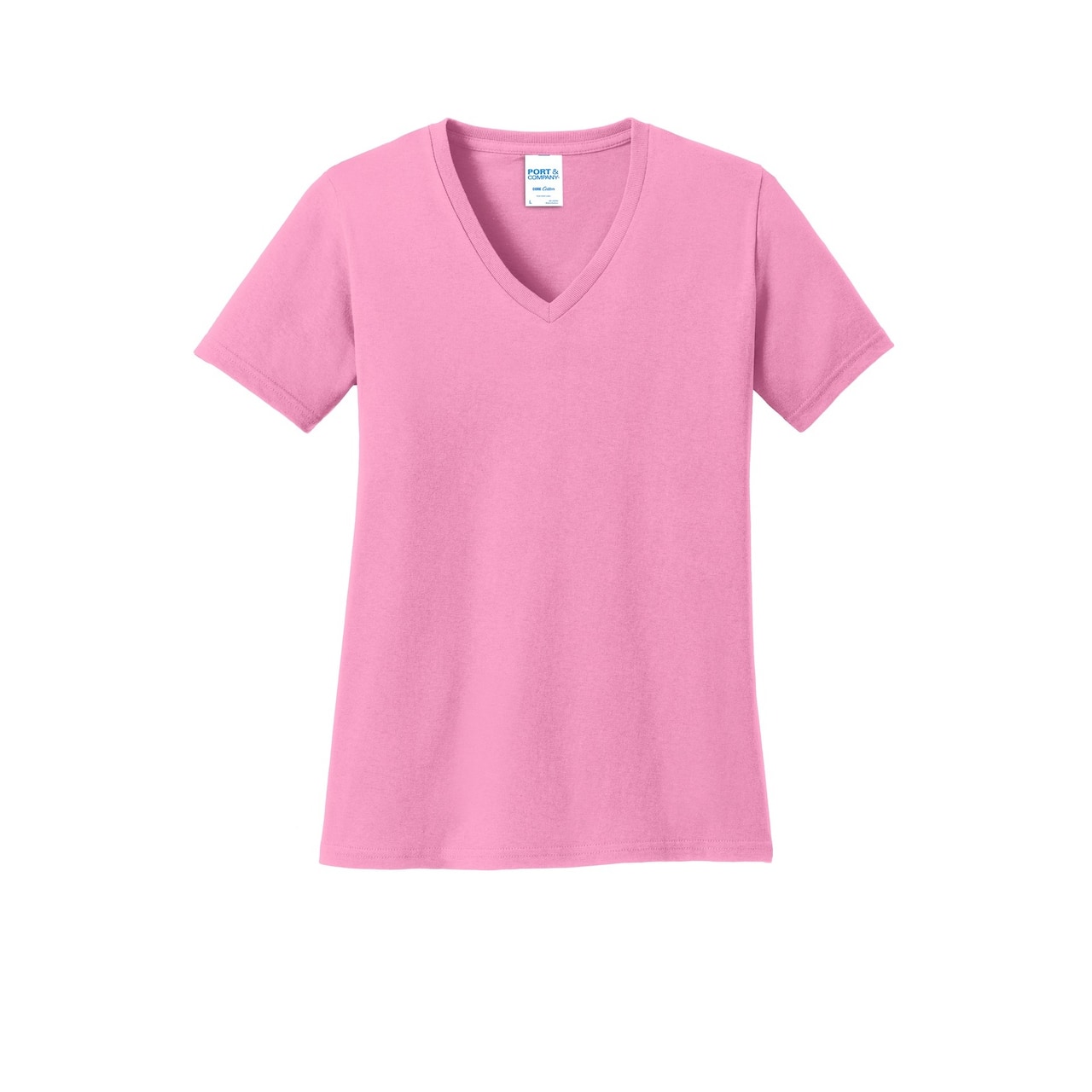 Port & Company® Brights Core Cotton V-Neck Ladies T-Shirt